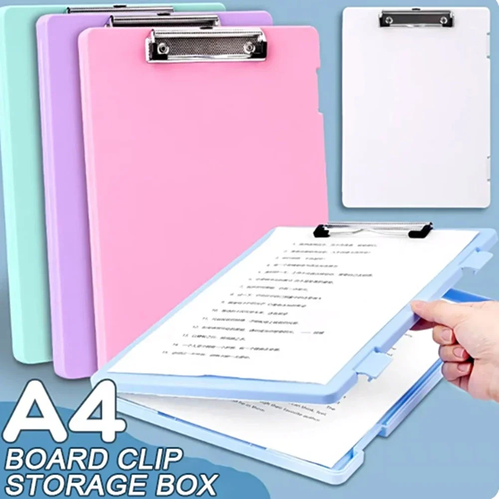 Low-profile clipboard with storage and pen holder for the school corporate office