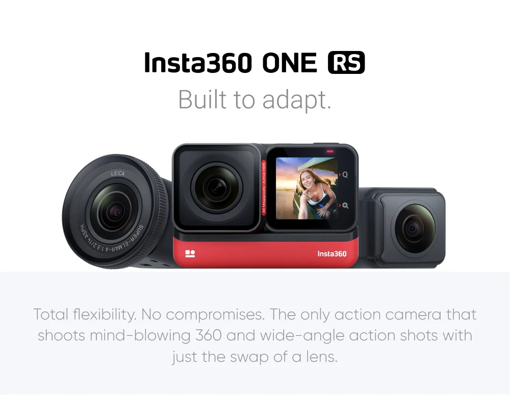 best sports camera Insta360 ONE RS Sports Action Camera 5.7K 360 4K wide angle waterproof video camera 4K Edition  Twin Edition and 1-Inch Edition old action camera
