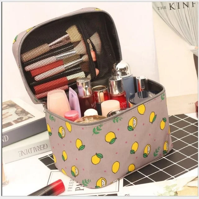 Trousse de maquillage Portable étanche pour femmes, trousse de toilette de grande capacité
