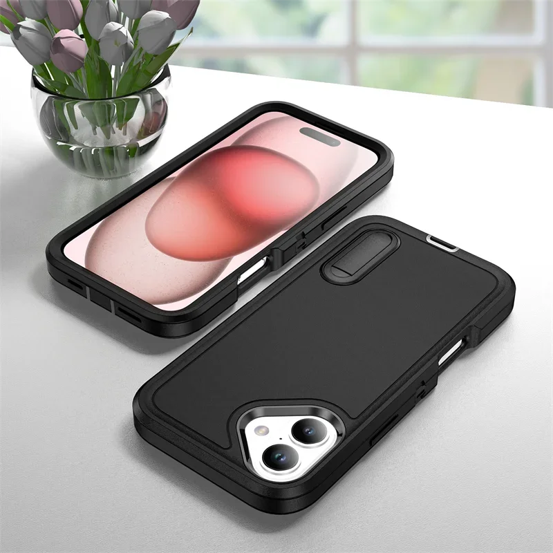 3 in 1 Hybrid Heavy Duty Armor Belt Clip Phone Case for IPhone 12 13 14 15 16 Pro Max XR 8 7 Plus SE Otter Case Box Back Cover_voghion.com