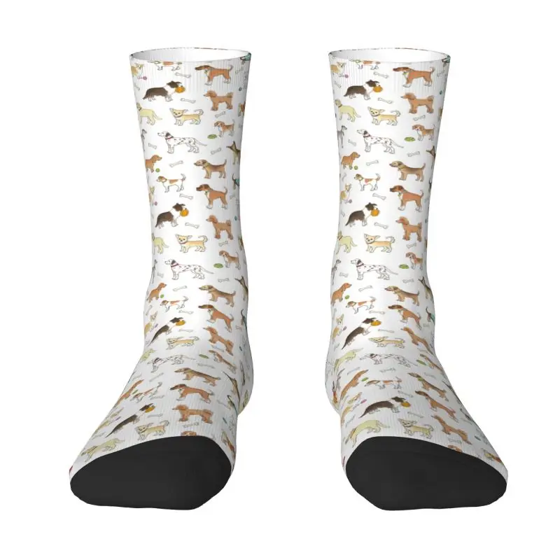 

Breeds Of Dog Pet Men's Crew Socks Unisex Fun 3D Printing Collie Bulldog Shiba Inu Dachshund Dress Socks