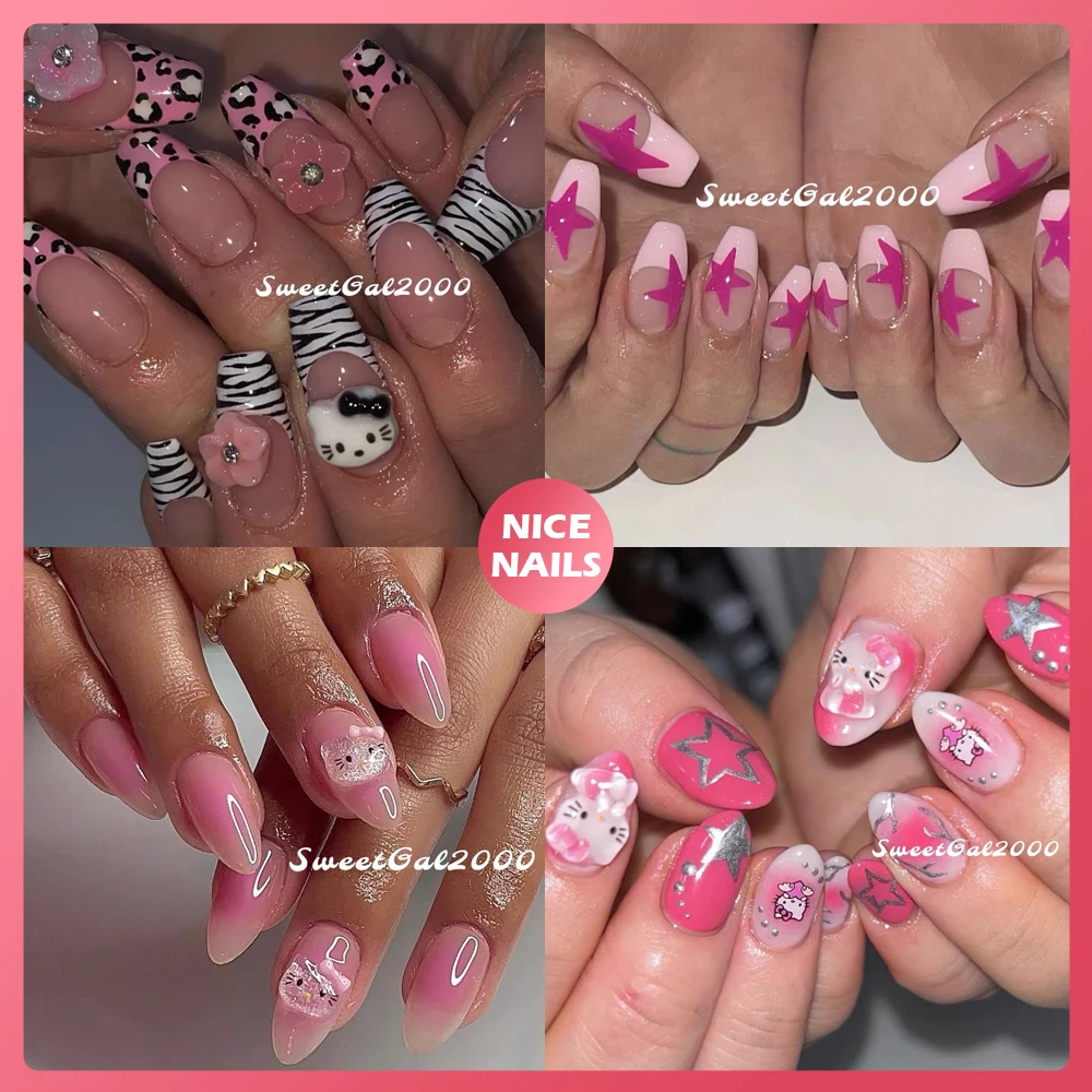 Hello Kitty Nails With Zebra