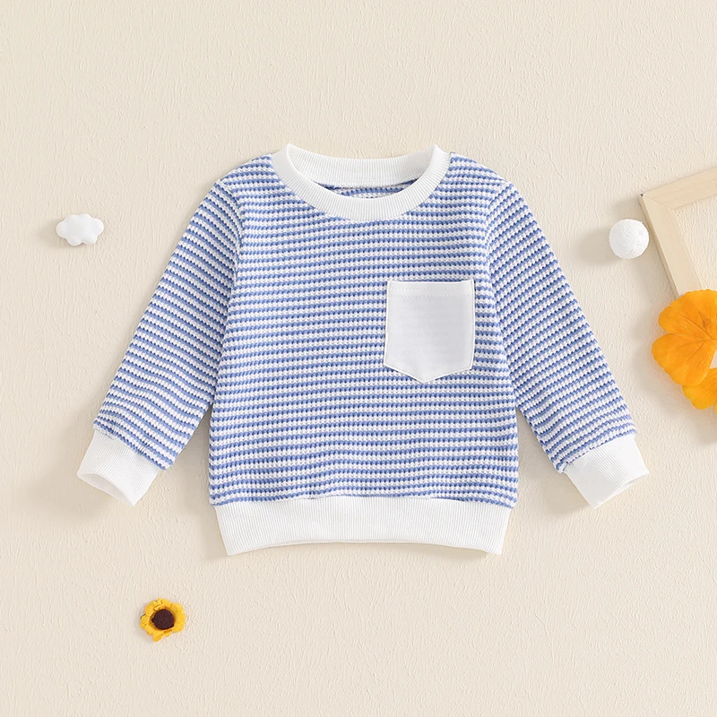 Autumn Casual Baby Hoodie For Girls Boys Clothes Fashion Stripe Long Sleeve Pullovers Tops Sweatshirt Children Clothing
