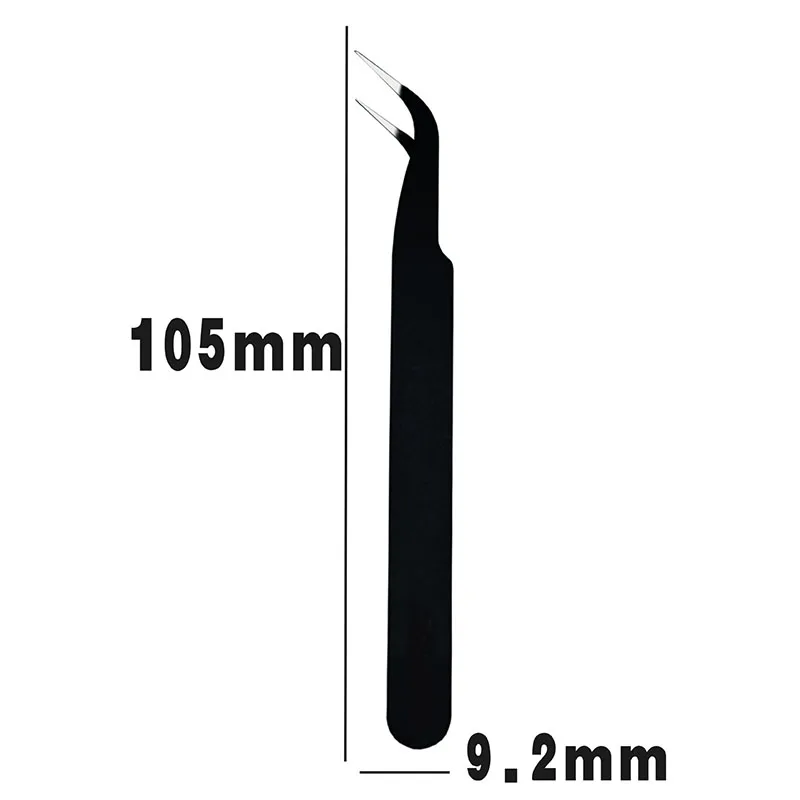 1PC Stainless Steel Curved Eyebrow False Eyelash Tweezers Nail Art Extension Makeup Tool Tweezers And Rhinestones picker Wax Pen 2