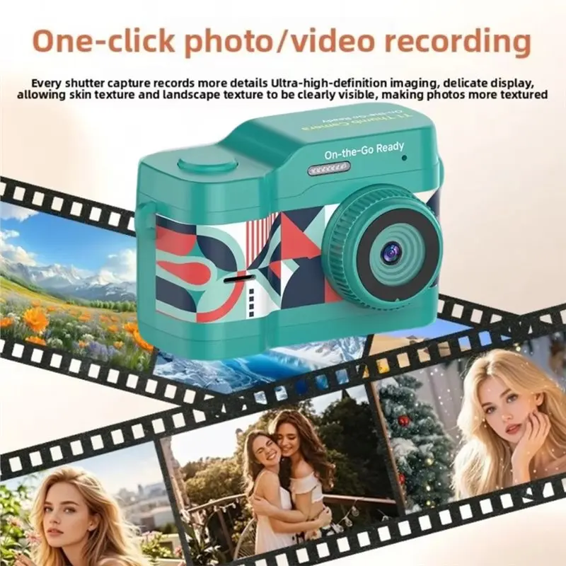 XB-미니 썸 HD 카메라 키체인 펜던트 사진 업로드용 레트로 휴대용 어린이 카메라 백팩 디자인 시안