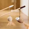 1PC Teaser Feather Toys Kitten Funny Colorful Rod Cat Wand Toys Wood Pet Cat Toys Interactive Stick Pet Cat Supplies