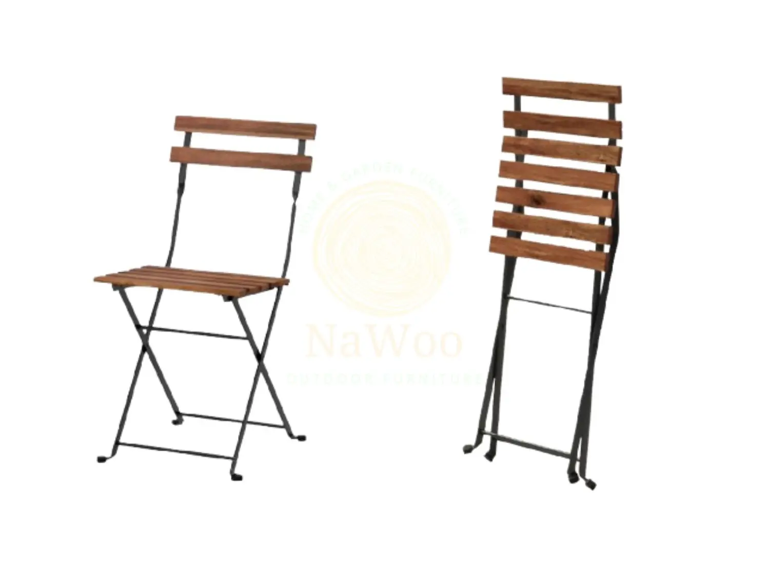 Kanhome Bestseller Factory Price Outdoor Wood 3PCS Coffee Bistro Balcony Set Folding Garden Chair and Table Set from Vietnam