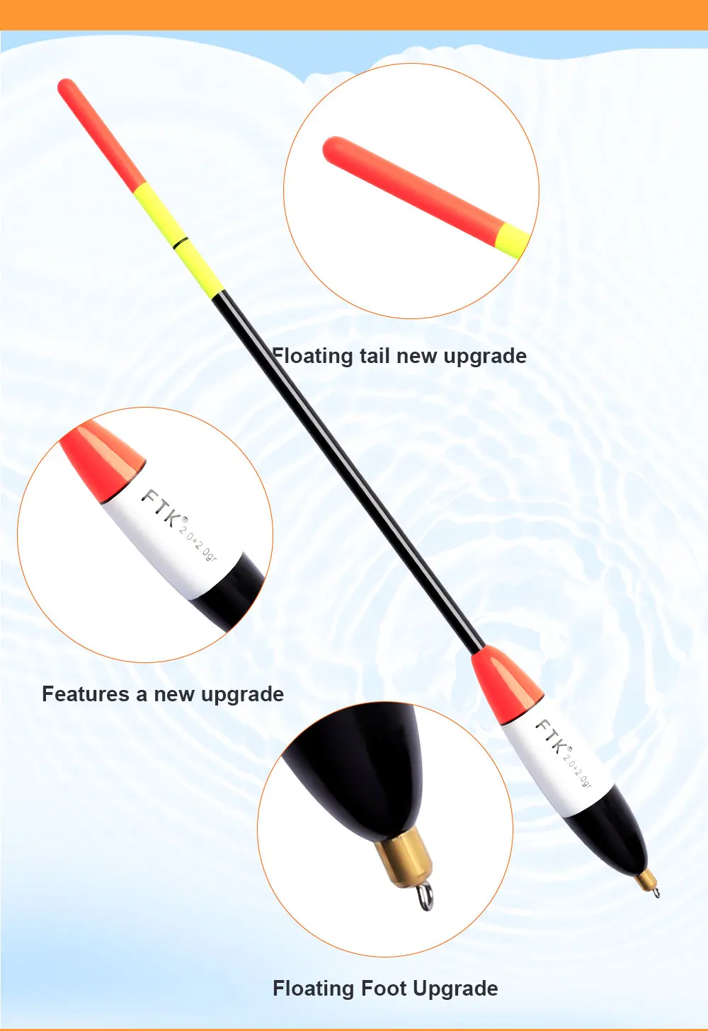 FTK Barguzinsky Fir Float Kupfer-Angelposen, Länge 23CM-26CM, Posengewicht 2+2g/3+2g/4+2g/5+2g, für Karpfenangeln, Boje, Bobber – Detail 3