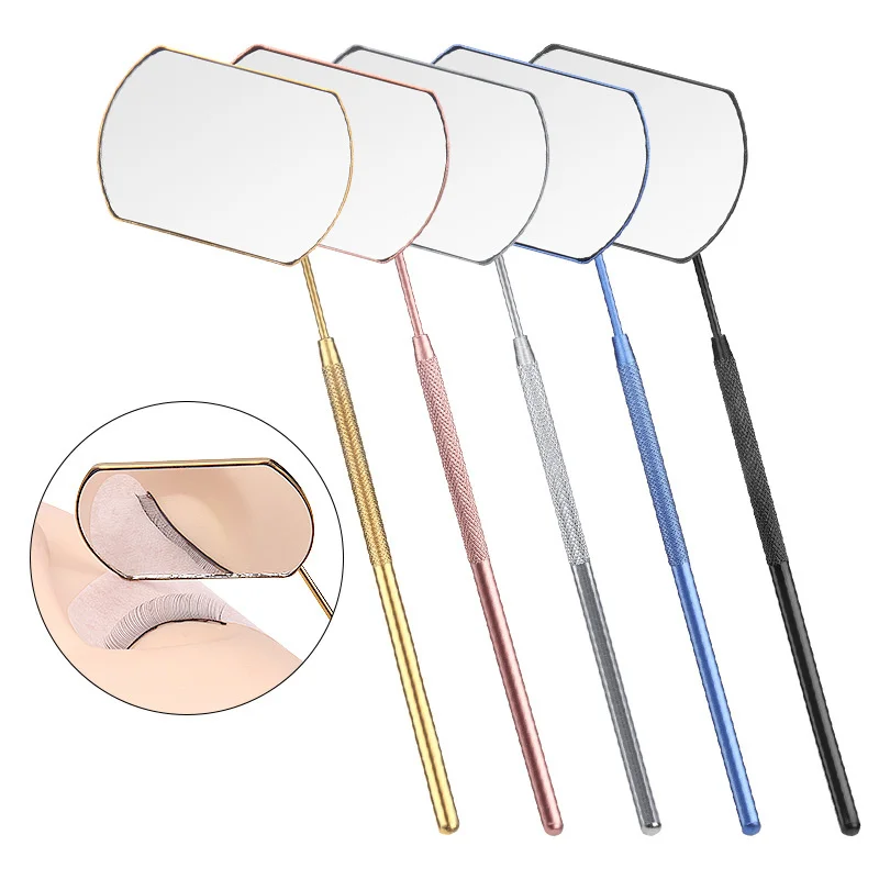 Eyelash Mirror Mini Makeup Mirror Magnifying Beauty Long Handle Mirror