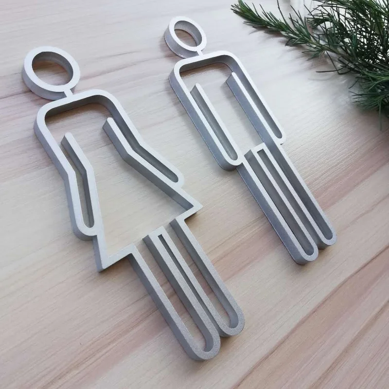 Acrylic Toilet Symbol Door Sign Adhesive Backed Bathroom Hotel Office Home Restaurant