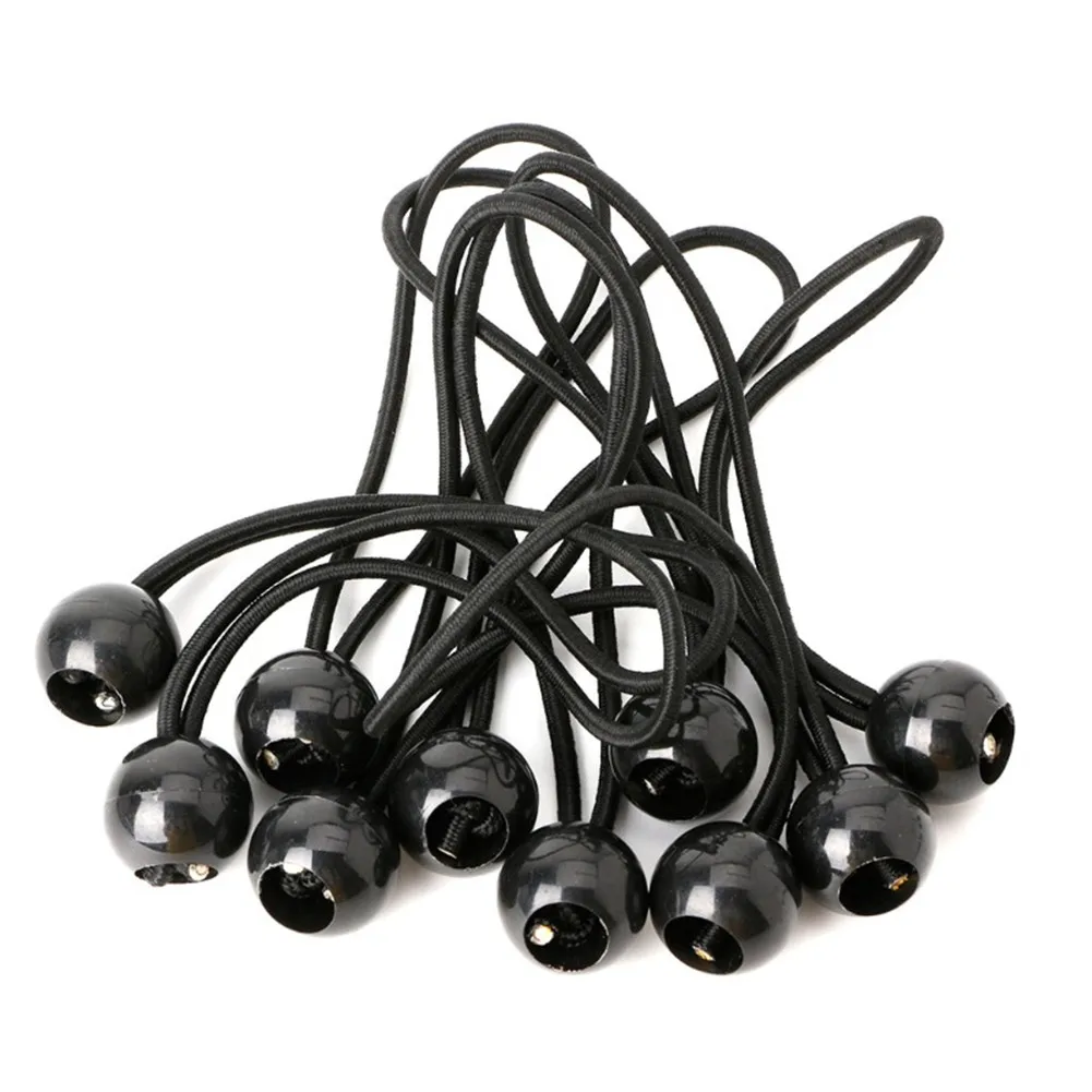 

10pcs/set Heavy Duty Ball Head Bungee Cord Tarp Canopy Tie Down Strap - Black Dropship