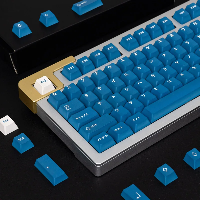 Gmk Wob Katakana Large Pbt Keycap Grupo Perfil Cereja Dye-sub Personalizado Japonês Personalidade Keycaps para Teclado Mecânico Azul - Imagem 4
