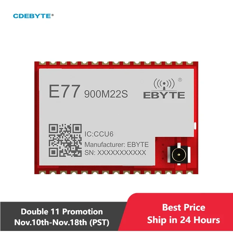 Wireless Module LoRaWan Spread Spectrum CDEBYTE E77-900M22S 915MHz ARM Cortex-M4 Low Power Consumption IPEX/Stamp Hole SoC