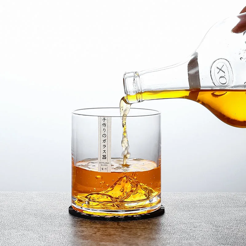 300ml Super Neat Whiskey Glasses Mountain Japan Style Crystal Wine Cup Set Chivas Iceberg Whisky Rock Mug Brandy Tumbler Snifter