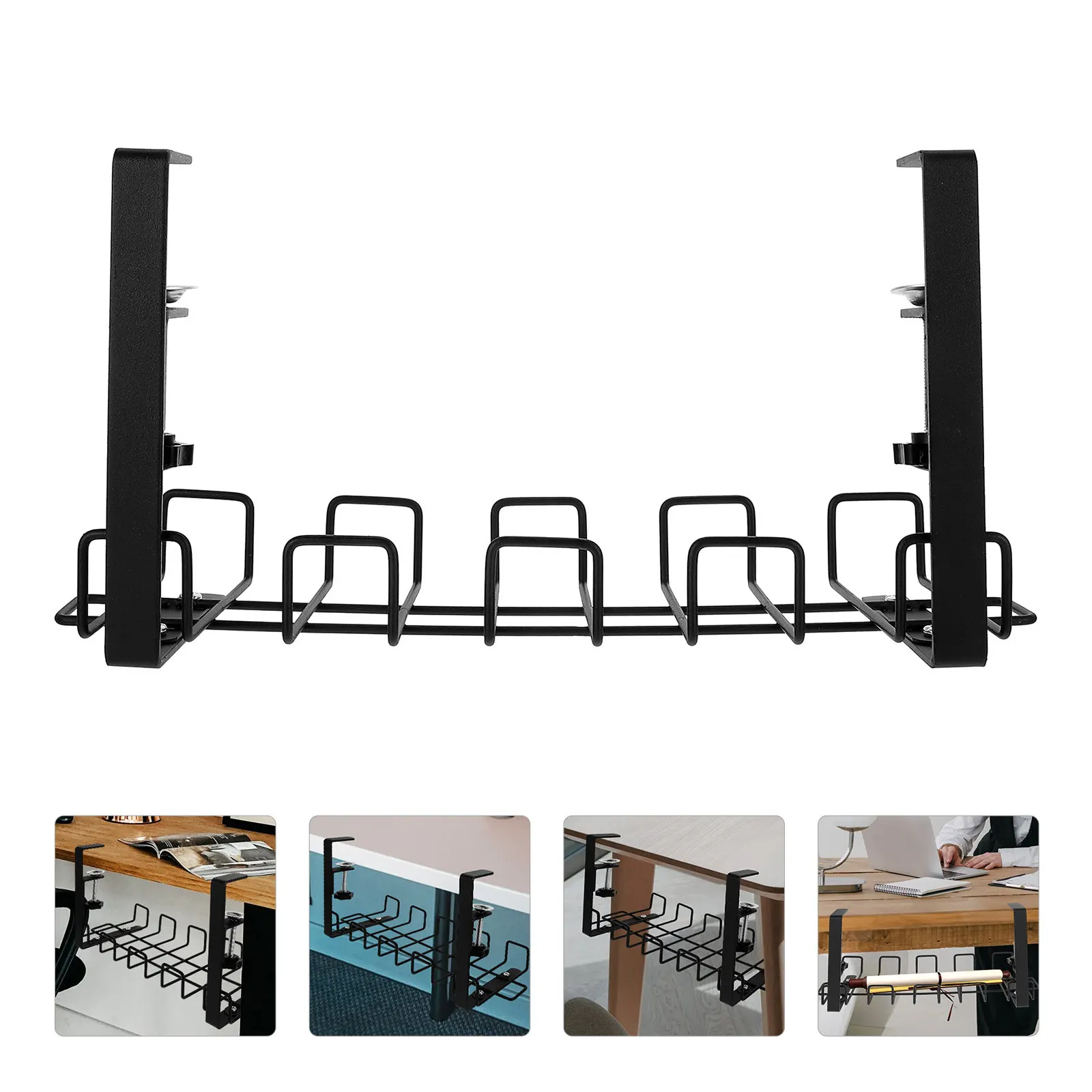 책상 아래 케이블 정리 랙, 헤비 듀티 스틸 코드 정리 바구니, 전원 스트립 및..