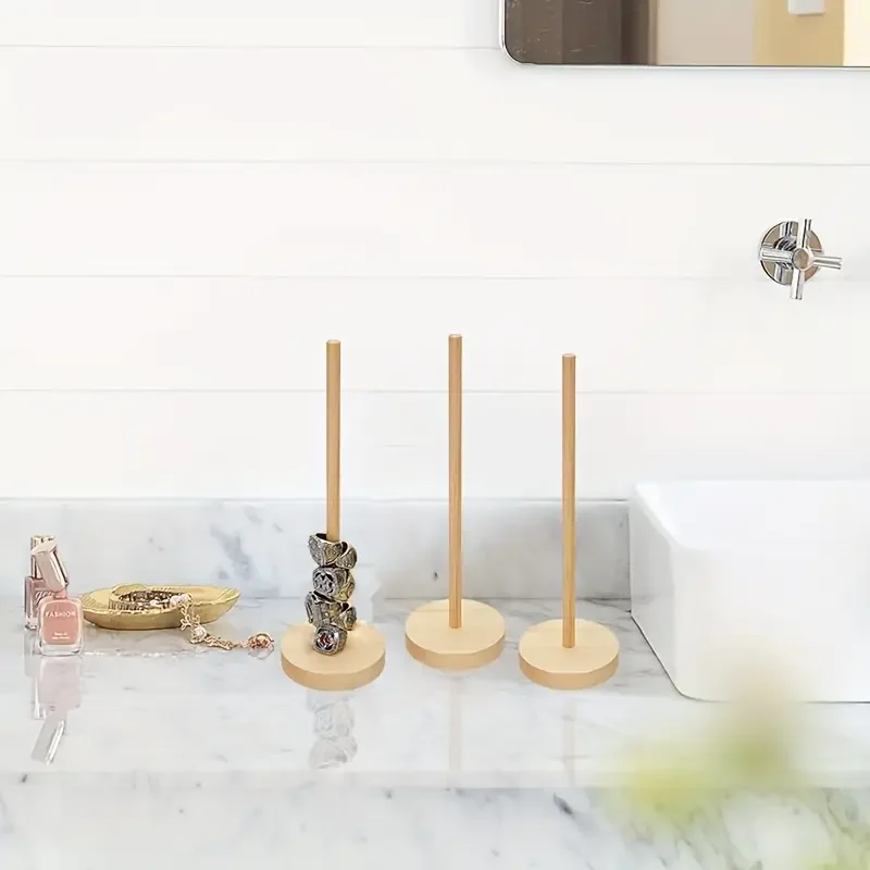 Vertical Bracelet Holder Wood Tabletop Bracelet Display Stand Bangle Display Holder for Watches Bracelets Scrunchies Hair Bands Image 10