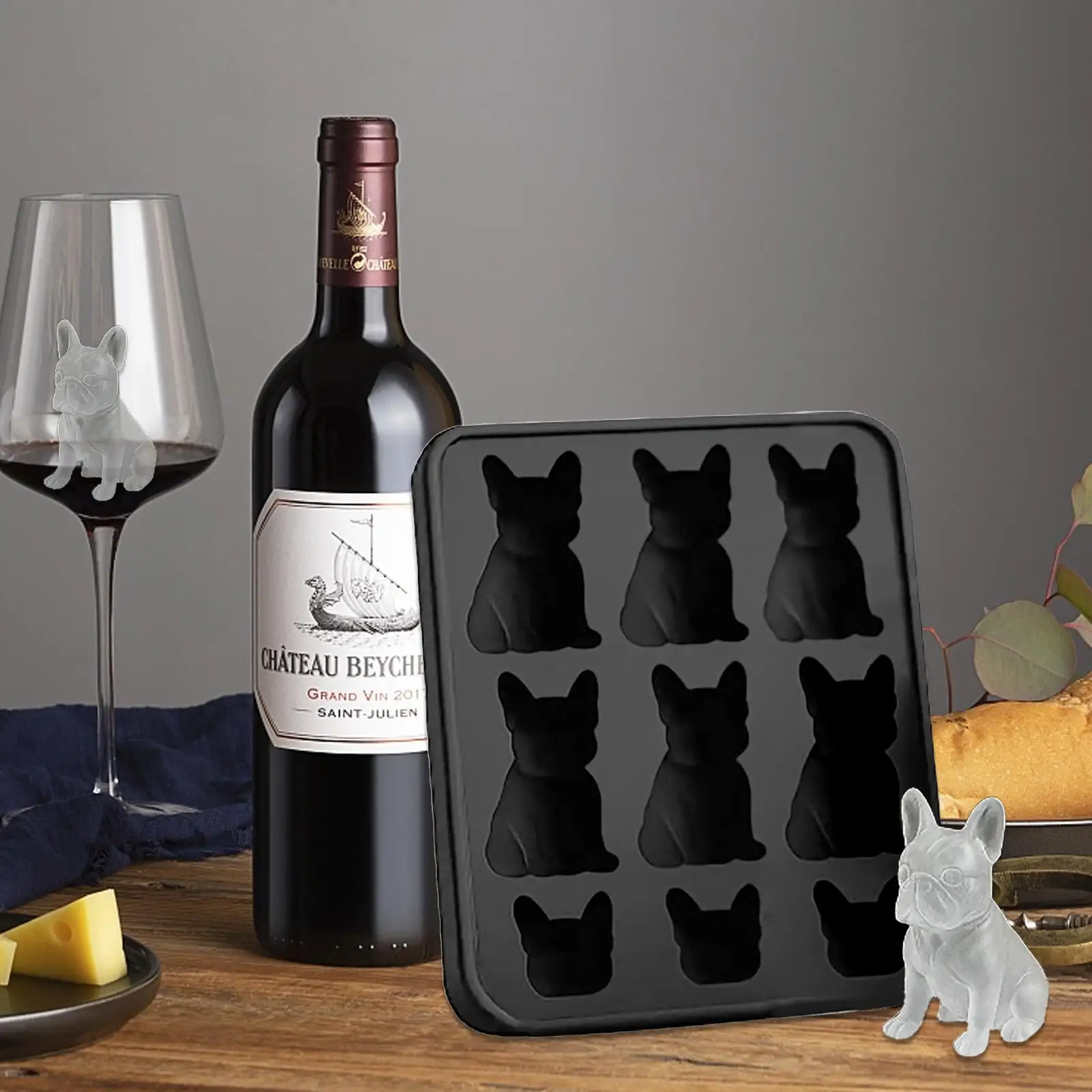 Whiskey Ice Mold 9-Cavity Funny Animal Shape Ice Mold Easy Release Food-Grade Drink Iceblock Maker Reusable Whiskey Iceblock