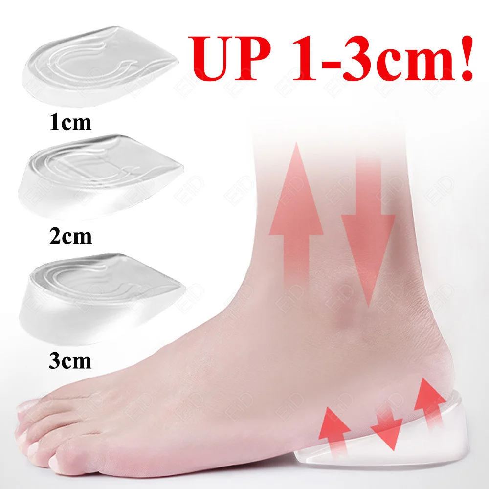 1–3 cm unsichtbare Einlegesohle zur Erhöhung der Höhe, weiche Silikongel-Einlegesohlen für Fersenspornschmerzen, Fußmassagegerät, Pflegekissen, Einlegesohle mit halbem Absatz – Detail 18
