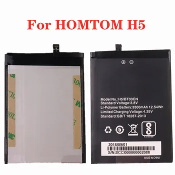 High Quality 3300mAh Phone Battery For Homtom H5 Long Standby Time BT03warehouse Mobile Battery Bateria With Tracking Number