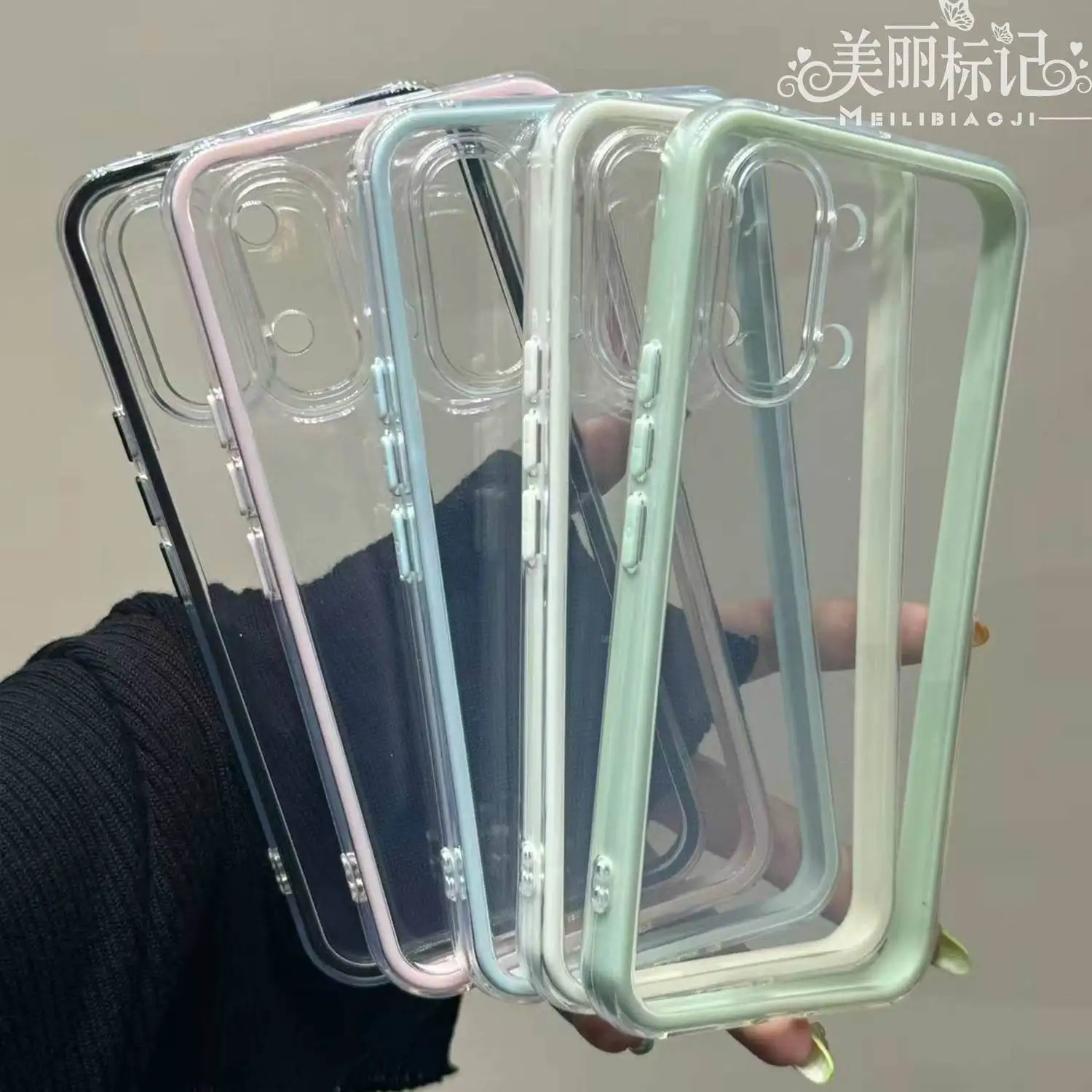 Deluxe 2-in-1 Silicone Clear Frosted Soft Shell Phone Case - Skin Friendly