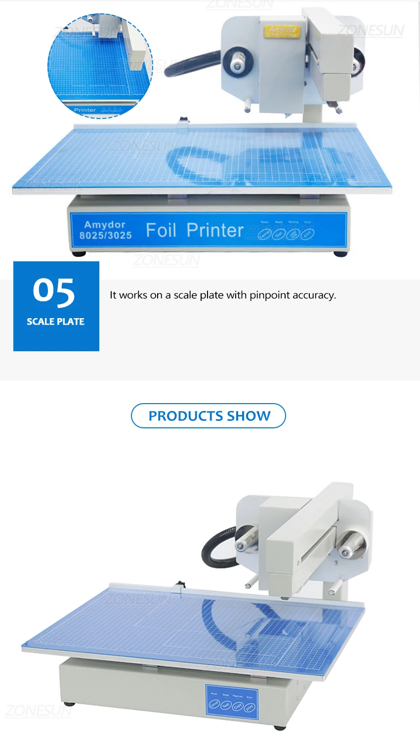 ZONESUN 3025 Цифровая автоматическая штамповочная машина Fddeing Принтер для фольги с подвижной пластиной 