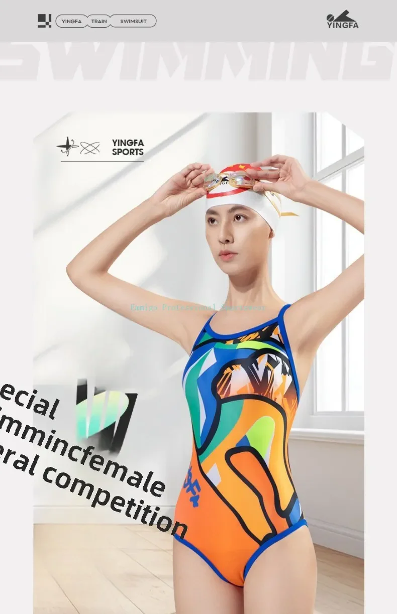 Yingfa Swimsuit Professional Women'S Racing One Piece Sports Training Swimsuit Improve Speed Competition Swimwear