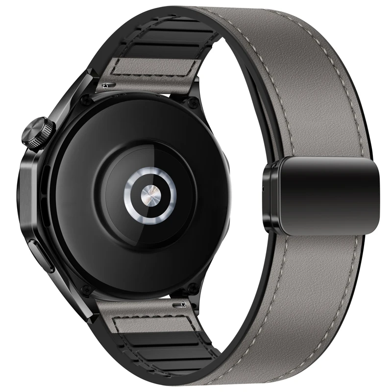 Leather and Silicone Comfort Strap - 22/20mm Adjustable Bracelet Band Accessory