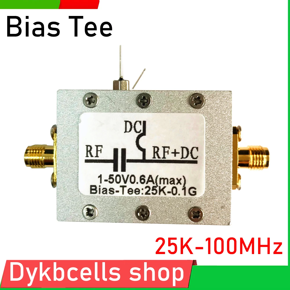 

Bias Tee 25K-100MHz Coaxial feed 1-50V BiasTee RF Biaser DC blocker FOR Low Noise Amplifier AM HF HAM radio RTL SDR Receiver