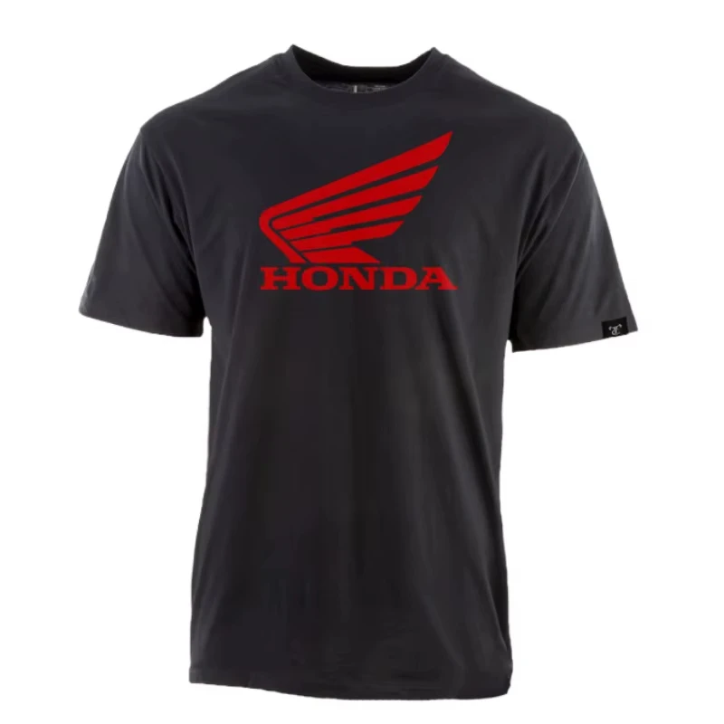혼다 2026 뉴 핫 여름 패션 혼다 브랜드 클래식 남성 티셔츠 여름 캐주얼웨어 레드 윙 로고 프린트 반팔 탑
