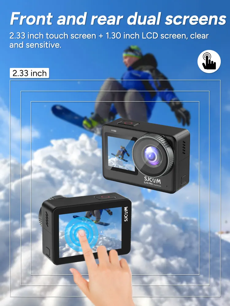 SJCAM SJ10 Pro Dual Screen Action Camera 4K 2.33" Touch Screen Camera Waterproof 5G WiFi Night Vision Active HDR Video Sports DV 4