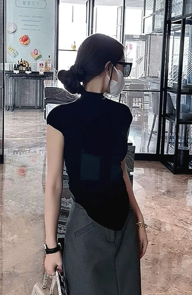 

2023 Spring/Summer Fashion New Women's Clothing Irregular T-shirt with High Waist Skirt Suit 0801