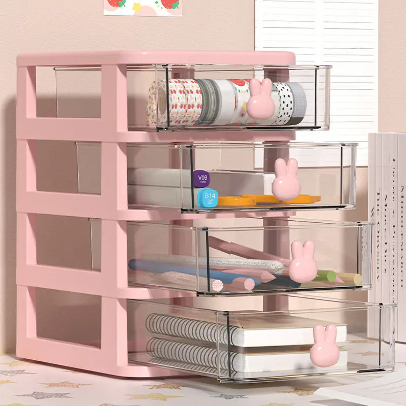 

2/3/4-layer Drawer Desk Storage Box Plastic Document Sundries Holder Cosmetic Cabinet Storage Organizer Desktop Makeup Organizer
