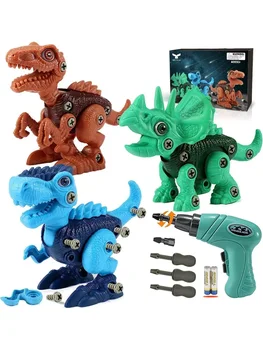 Kids Toys Stem Dinosaur Toy: Take Apart Toys for Kids 3-5 Learning Educational Building Sets with Electric Drill Birthday 1