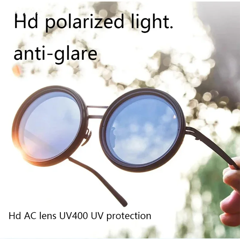 Handmade ND9 Adjustable Dimming Sunglasses Retro Punk Round Men'S Outdoor Fishing Uv400 Polarized Driving Sunglasses For Women