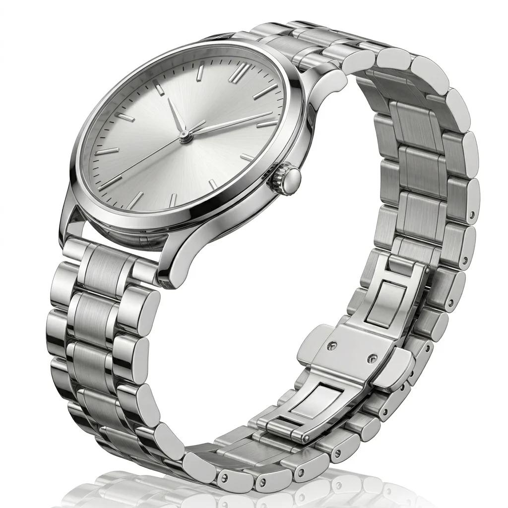 Elegant Stainless Steel Women's Watch Band Bracelet - Fashionable Metal Strap with Butterfly Clasp