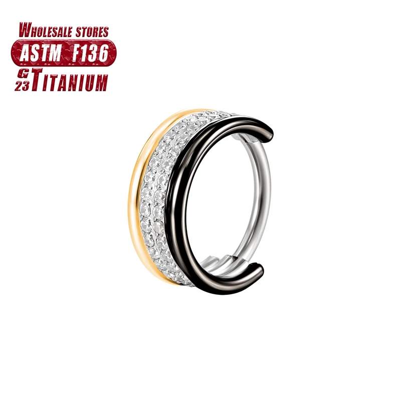 F136 Titan-Nasenring, Implantatqualität, aufklappbare, nahtlose Ohrringe, Clicker-Creolenring für Knorpel, Helix, Rook, Septum, Daith, Tragus – Detail 26