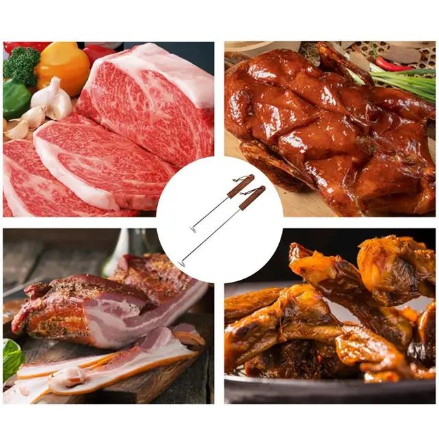 Barbecue Nyárs Rozsdamentes Acél Marhahús Clasps Kacsa Liba Pulyka Horgok Sült Szalonna Horog Bbq Tároló Fogas Kenyérhorog - Image 6