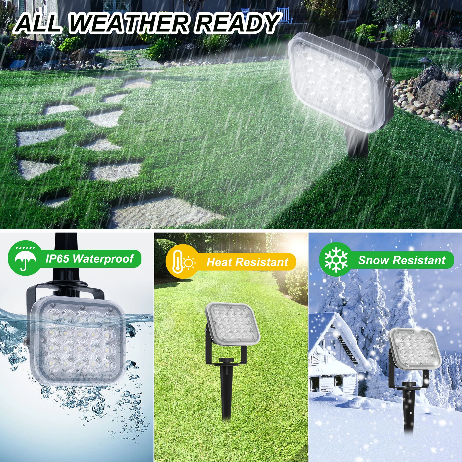 3000K/6000K/RGB Solar LED Light Outdoor IP65 Solar Lamp Garden Decoration 4in1/2in1 Outdoor Super Bright Landscape Spotlight