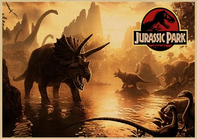 Dinosaur Canvas Painting Jurassic Park Movie Posters Vintage Posters And Prints Wall Art Pictures For Living Room Home Decor Peckshirt