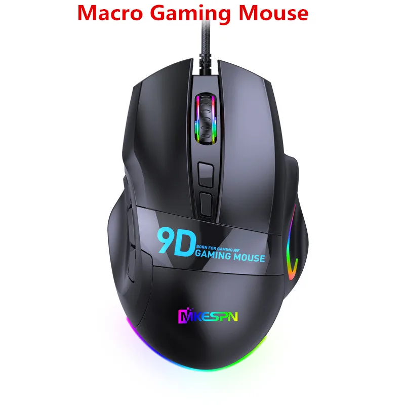 wired computer mouse 12000DPI Wired Gaming Mouse Full Speed Macro-program Ergonomic Design 9D RGB Blacklight One Click Desktop PC Mice for Gamer 2022 wireless laptop mouse Mice