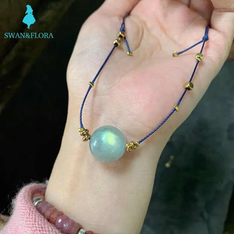 

Natural Moonstone Choker Necklace Labradorite Gemstone Women High Quality Jewelry Design Handmade