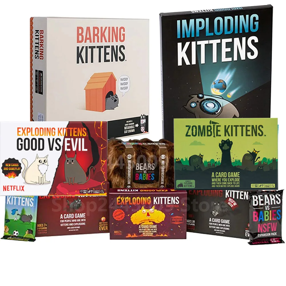Exploding Kittens Original Game Card Imploding Kittens Barking Kittens Zombie Streaking Kittens Bears Vs Babies Gioco Da Tavolo