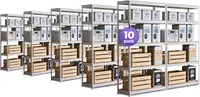 5 Tier Laminated White Metal Shelving Unit Adjustable Garage Storage Utility Rack Heavy Duty Shelves Organization Multipurpose 1