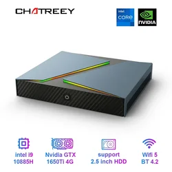 Chatreey G1 Mini PC Gamer Intel i9 10885H 8 Cores with Nvidia GTX1650 4G Graphics Windows 11 Gaming Desktop Computer