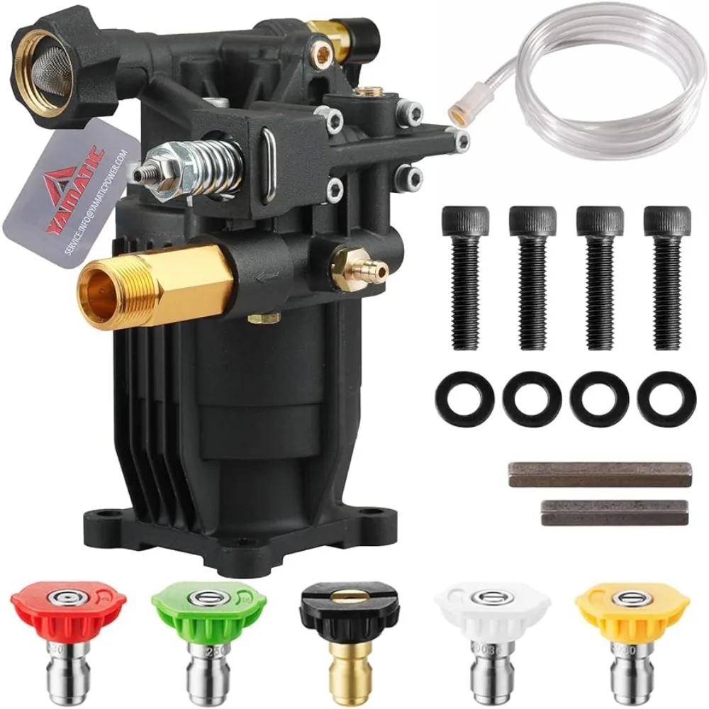 

YAMATIC 3/4" Shaft Horizontal Pressure Washer Pump Max 3300 PSI @ 2.5 GPM Replacement Pump Compatible Simpson, More Brand Power.