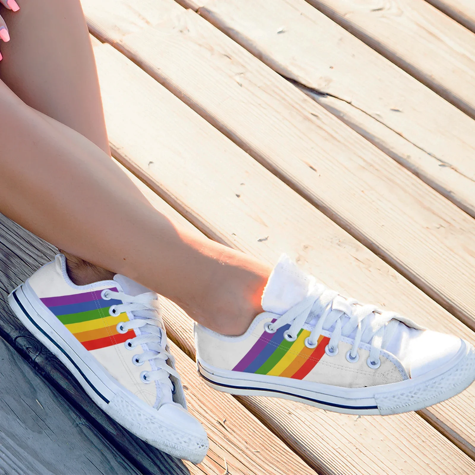 Canvas Sneakers LGBT Pride Women Shoes Couple Canvas Shoe Casual Women Sport Shoes Male Flat Lace-Up Adult Zapatillas Mujer