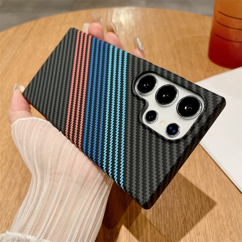 Ultra Thin Carbon Fiber Texture Magnetic Hard Matte Case