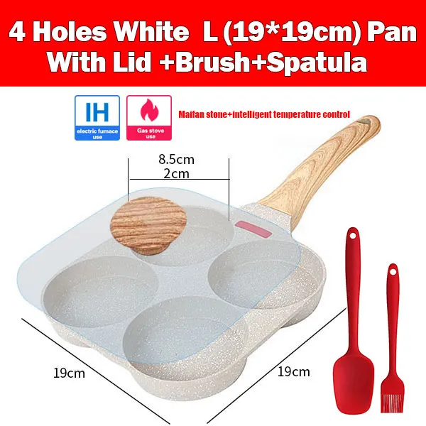Premium Nonstick Omelet & Pancake Breakfast Pan with Lid - 4 Cup Design