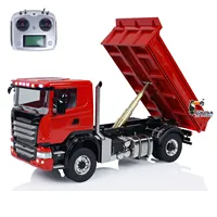 Toys 1/14 4x4 RC Hydraulic Dumper Car Remote Control Dump Truck 3-Speed Transmission Light Sound Metal Tipper Finished Car Model 1