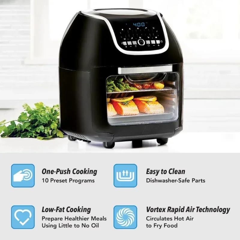 Power XL Air Fryer Pro, Crisp, Cooks, Rotisserie, Dehydrate; 7in1  w/Attachments